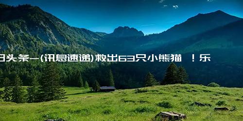今日头条-(讯息速递)救出63只小熊猫 ！乐山警方破获特大危害珍贵、濒危野生动物案